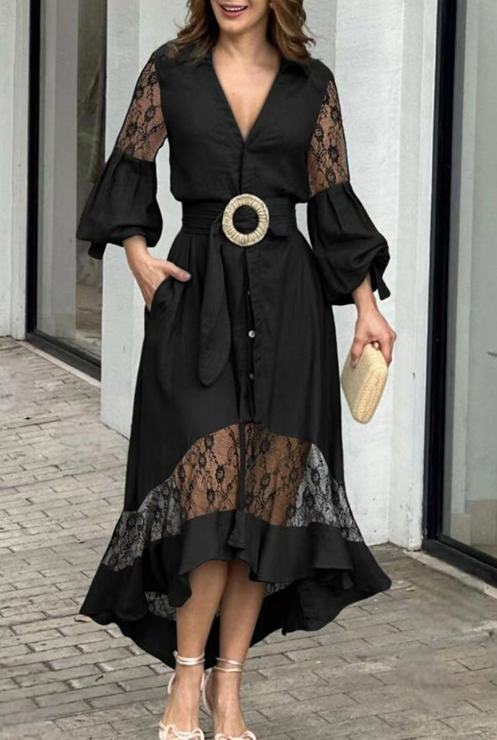 Elegancka Sukienka z Paskiem