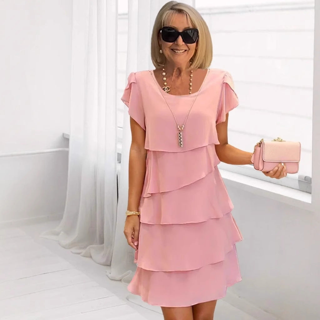 Carmen | Elegancka Sukienka z Warstwowymi Falbanami