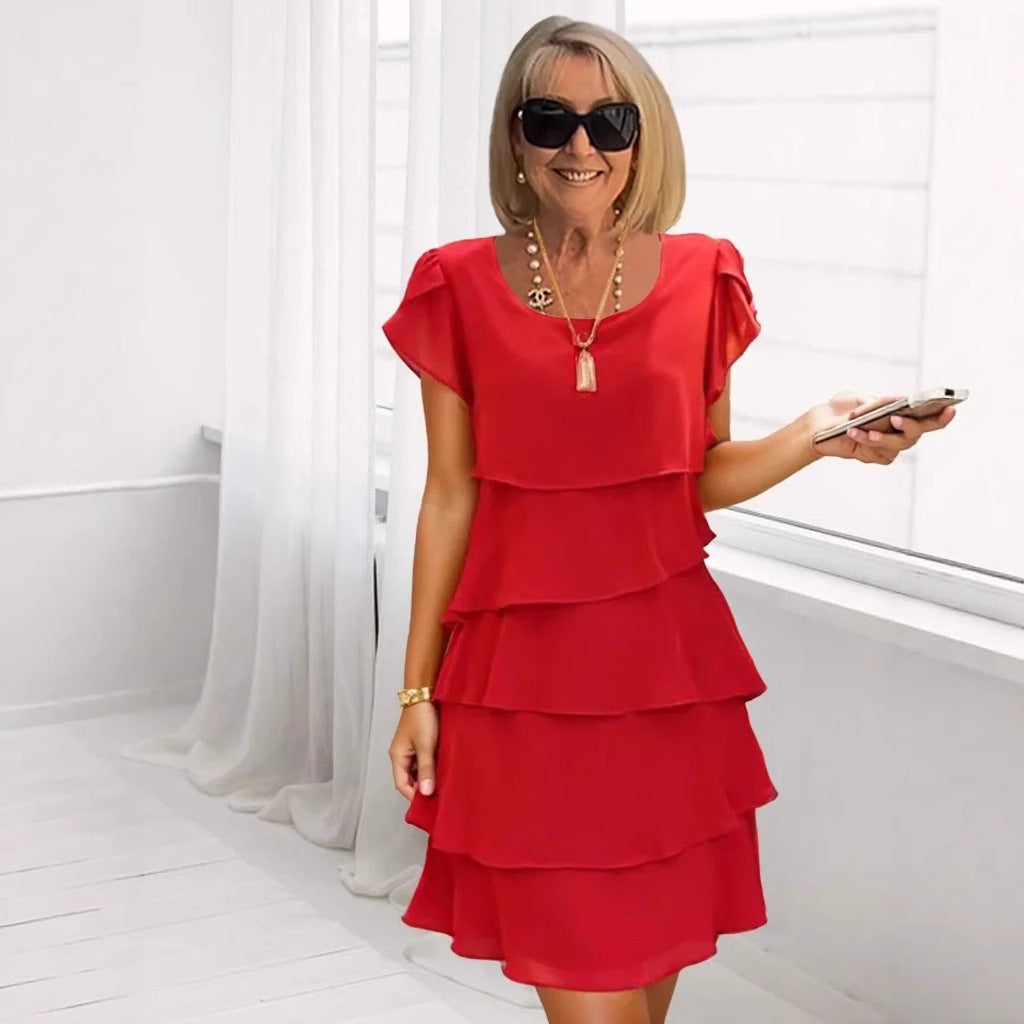 Carmen | Elegancka Sukienka z Warstwowymi Falbanami