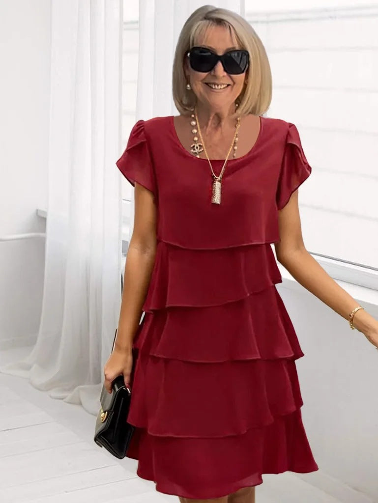 Carmen | Elegancka Sukienka z Warstwowymi Falbanami