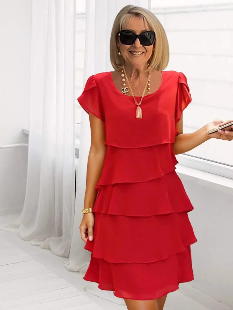 Carmen | Elegancka Sukienka z Warstwowymi Falbanami